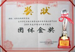 我校榮獲2009年度中國當代素質教育團體金獎